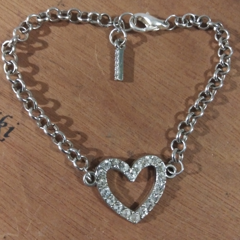 Silver Heart Bling Bracelet